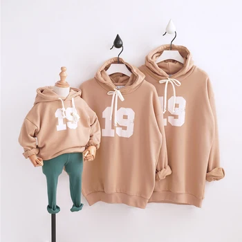 

HT2112 Spring Autumn Clothing Mother&Daughter/Father&Son Clothes Family Matching Outfits Kids Tops Sweatshirt Hoodie Child Tees
