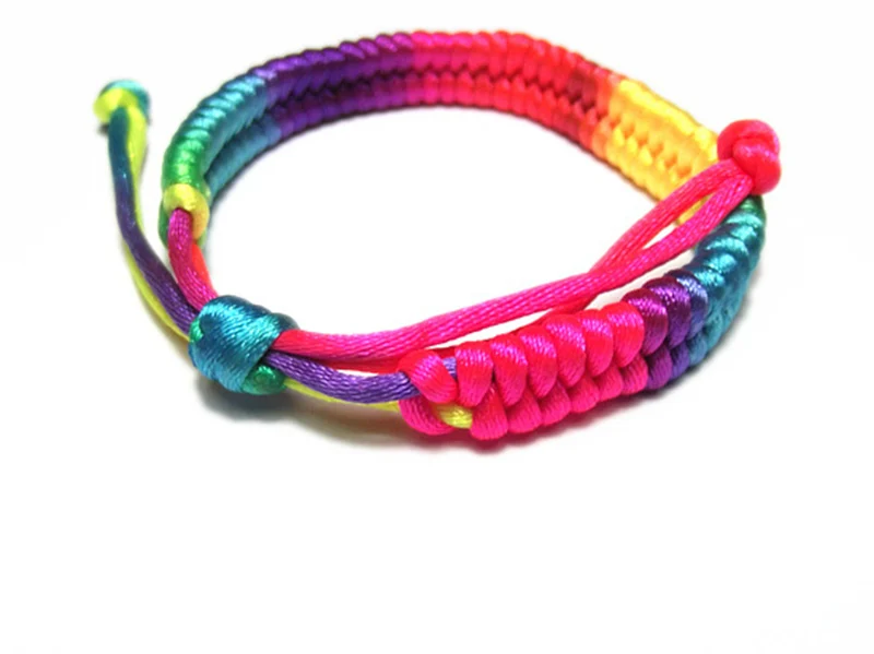 Регулируемая Цепочка-браслет в виде веревки, красный браслет, мужские разноцветные браслеты для женщин, девушек, на шнуровке, цвета, плетеный браслет, подарок