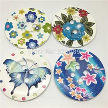 50 шт 50 мм дополнительные большие деревянные пуговицы синие смешанные цветы Бабочка швейные пуговицы для рукоделия украшения для сумок
