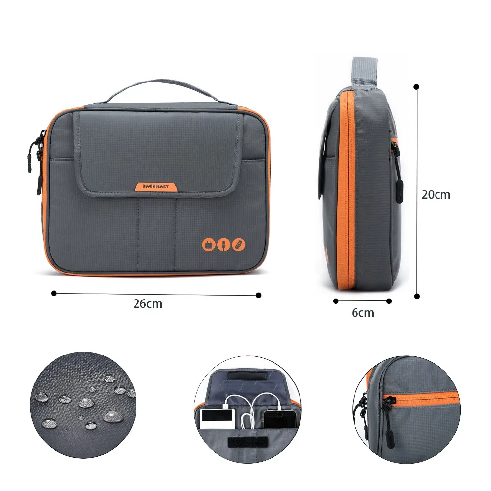 BAGSMART Business Trip Packing Organizer Pad Kindle Fit in Casual style Portable Data line charger bag