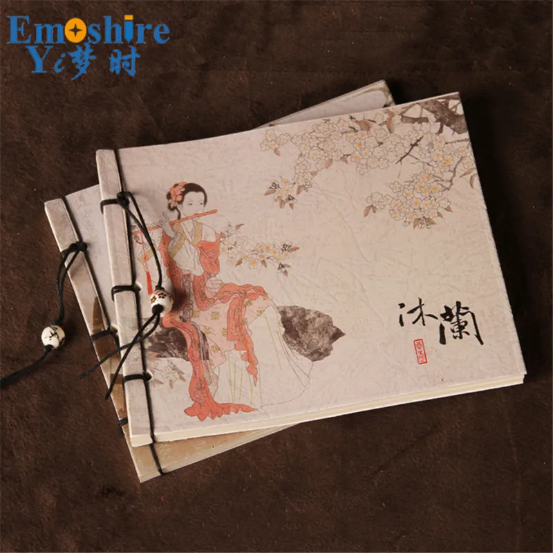 

Ancient Chinese Woman Flower Creative Painting Book for Arts Styudents Wholesale Notepad Vintage Diary Notebook Retro Style N306