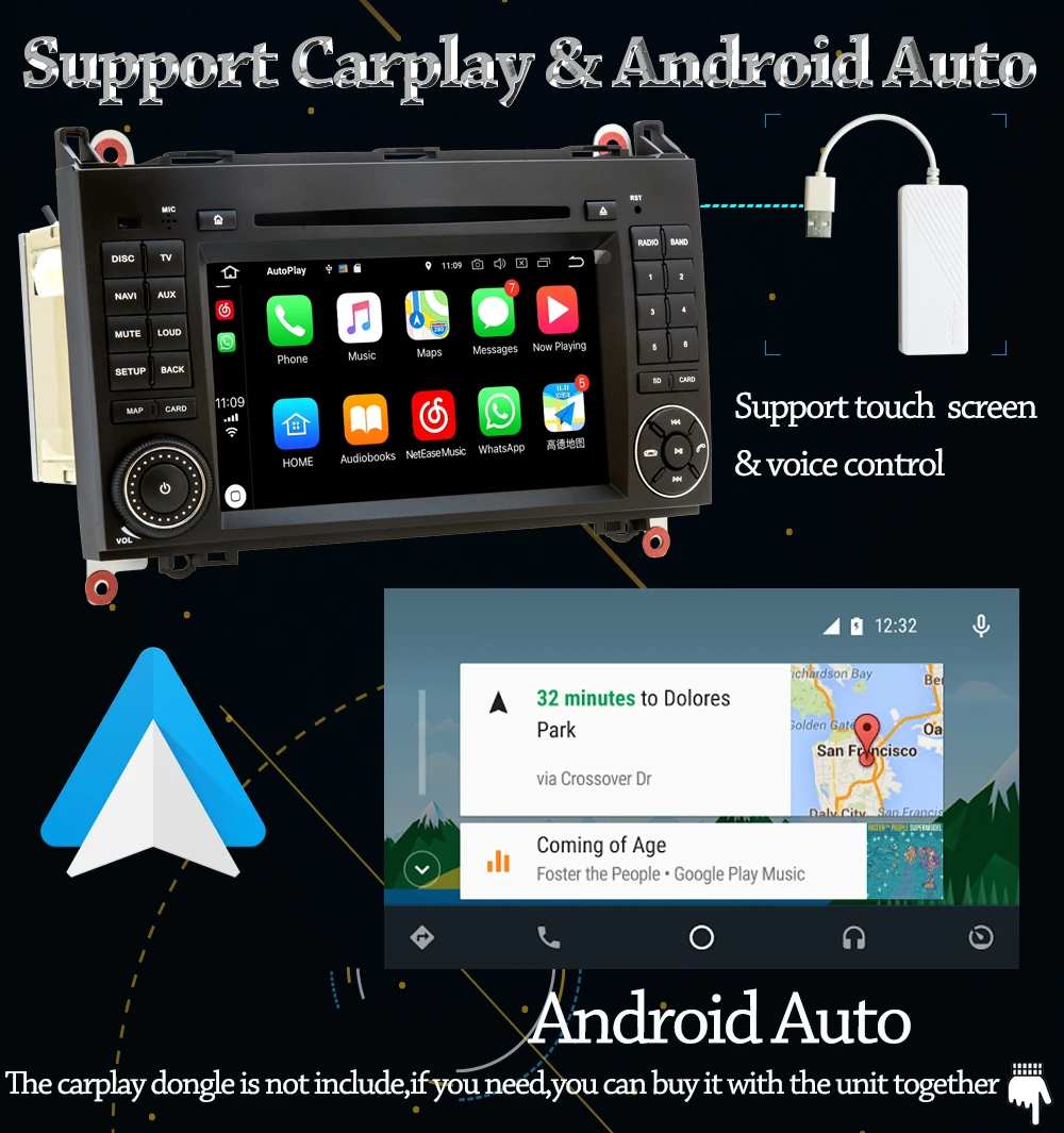 Excellent Owtosin Car Radio Multimedia Video Player Navigation GPS Android 9.0 For Mercedes Benz A-Class W169 B-Class W245 Sprinter Viano 11