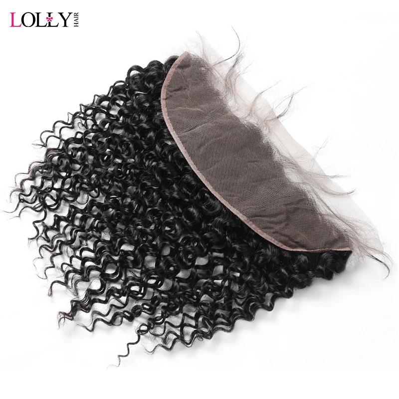 

Lolly Hair Malaysian Curly Frontal with Baby Hair 13x4 Pre Plucked Human Hair Frontal 130% Density Swiss Lace Frontal Non Remy