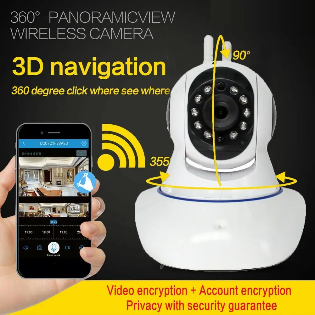 

1080P IP Camera Wireless Home Security Camera Surveillance Camera Wifi Night Vision CCTV Camera Baby Monitor Smart Track