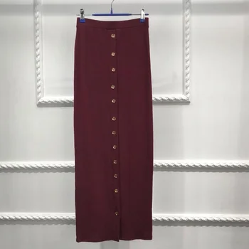 

Woman High Waist Stretchy Bodycon Long Maxi Skirts Womens Elegant Buttons Islamic Muslim Goth Casual Pencil Skirt Female