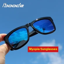 Iboode близорукость солнцезащитные очки для мужчин и женщин UV400 поляризованные солнцезащитные очки близорукая оптика очки-1,0-1,5-2,0-2,5-3,0-3,5-4,0