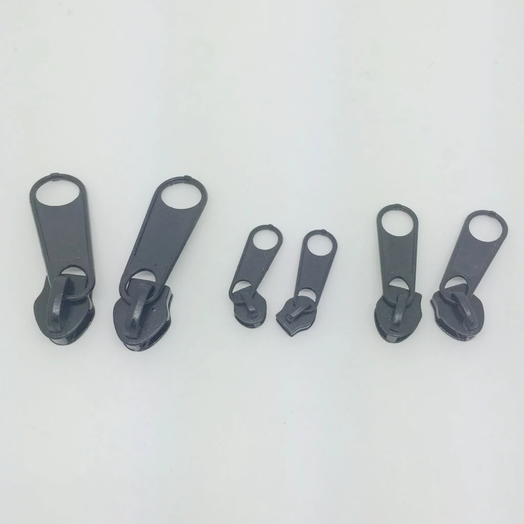 6Pcs/Set Metal Alloy Zipper Slider for Nylon Zipper Nylon Zipper Puller Fastenings DIY Sewing Repair Kit Fix Your Own