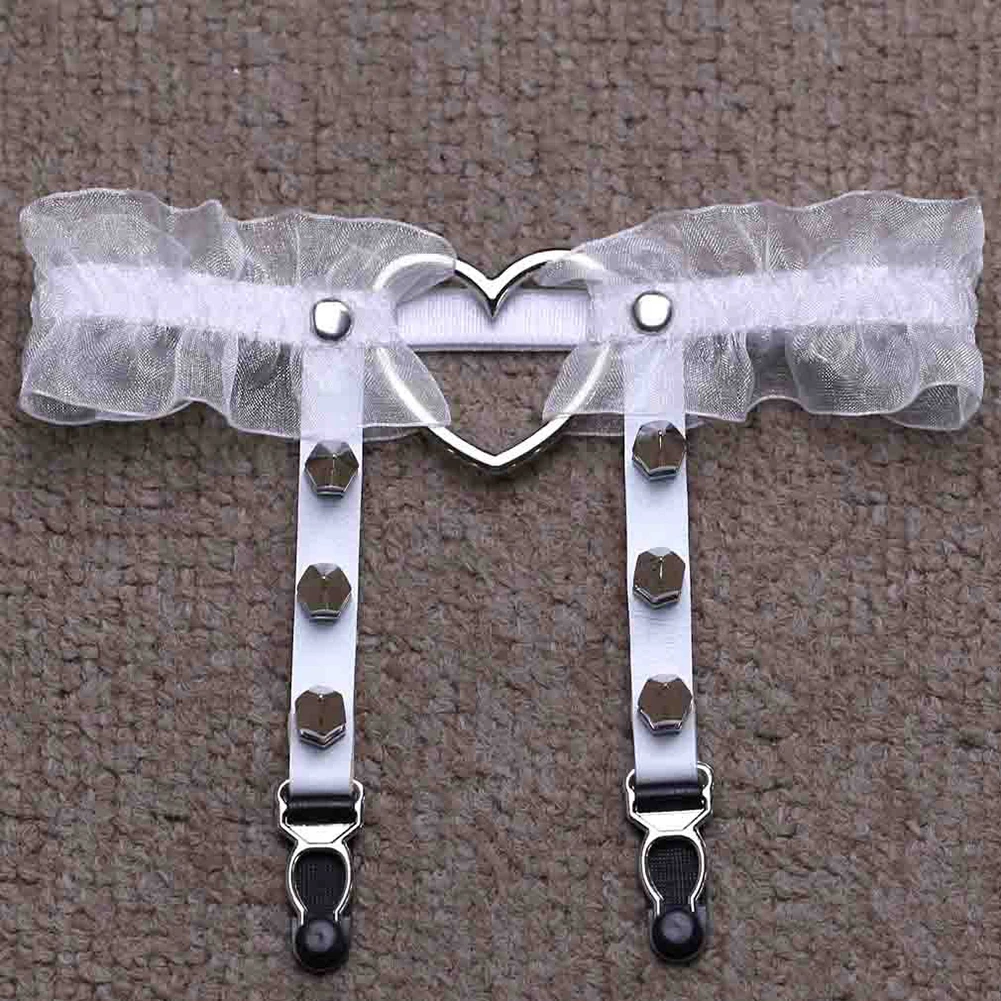 1 шт., женские панк-готические кольца в форме сердца, шипы, эластичные подвязки, пояс на подтяжках