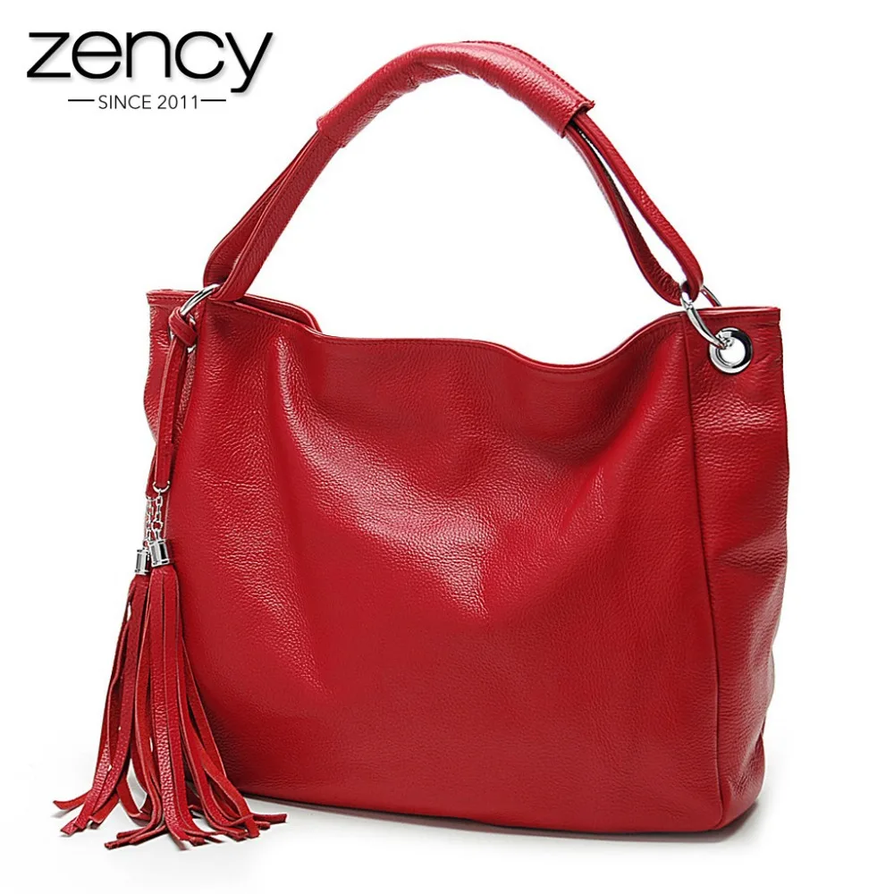 soft leather tassel tote bolsa