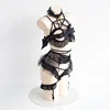 Ruibbit-conjunto íntimo de corazón ahuecado para mujer, camisolas de Cosplay de Anime, ropa interior transparente de Lolita, Tops y cinturón, anillo de cuello ► Foto 2/5