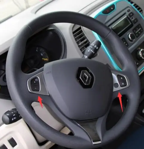 

For Renault Captur 2013-2018 ABS Matte/Chrome Car Steering wheel Button frame sticker Cover Trim Car Styling Accessories 2pcs