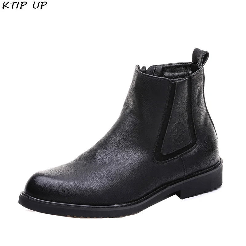 

NEW Men Chelsea Boots Ankle Boots Fashion Men's Male Brand Leather Quality Slip Ons Motorcycle Man Warm Free shipping Boots Men