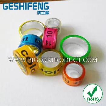 

700pc custom 7MM-14MM free shipping SHORT Aluminium with Plastic Pigeon Ring NEW