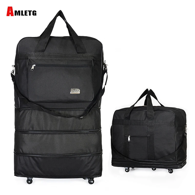 Duffel Portable Travel Bag Rolling Bag Air Roller Expandable Oxford...