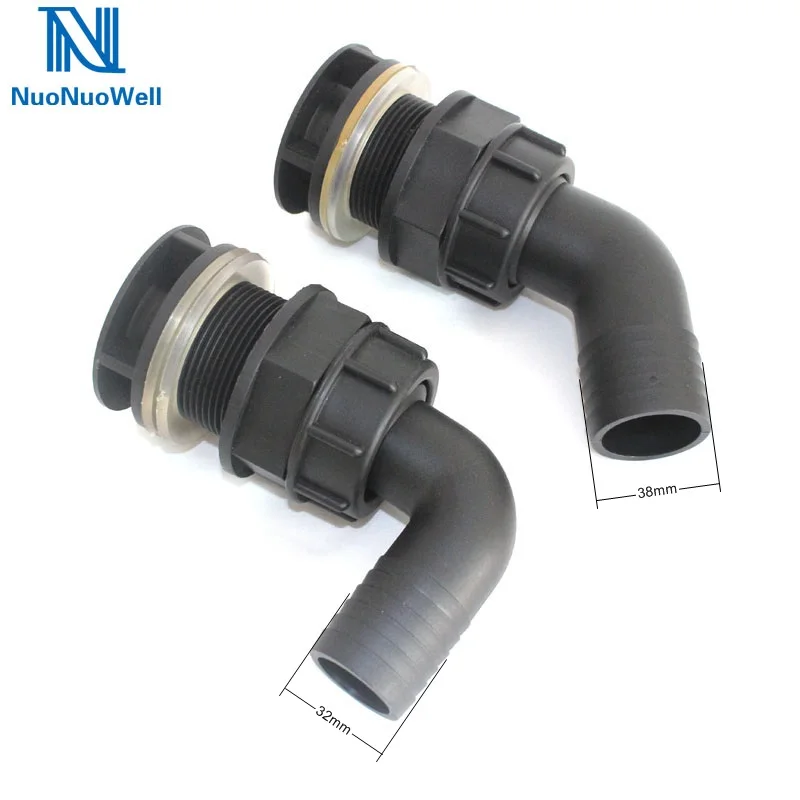 NuoNuoWell 2Pcs Pack локоть переборка соединитель 32 мм/38 мм ведра Слива фитинги выпускные