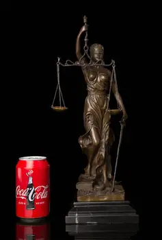 

76 CM Western Art Deco Bronze Greek mythology Astraea Women Soldier Sculpture