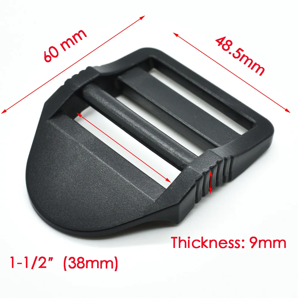 1pcs/pack Ladder Lock Slider Plastic Buckles Backpack Straps Webbin 20mm 26mm 31mm 38mm Black