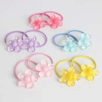

2pcs/lot Baby Girl Kids Hair Accessories Vegetable Carrots Girl Sweet Flowers Elastic Hair Tie Orange Peach Pink Red Hair Band