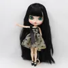 ICY DBS Blyth doll white skin joint body Black straight hair new matte face with eyebrows Lip gloss BL117 5