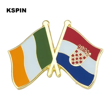 

Ireland Croatia Friendship Badge Metal Pins for clothes Badge on backpack brooch jewelry 100pcs XY0317