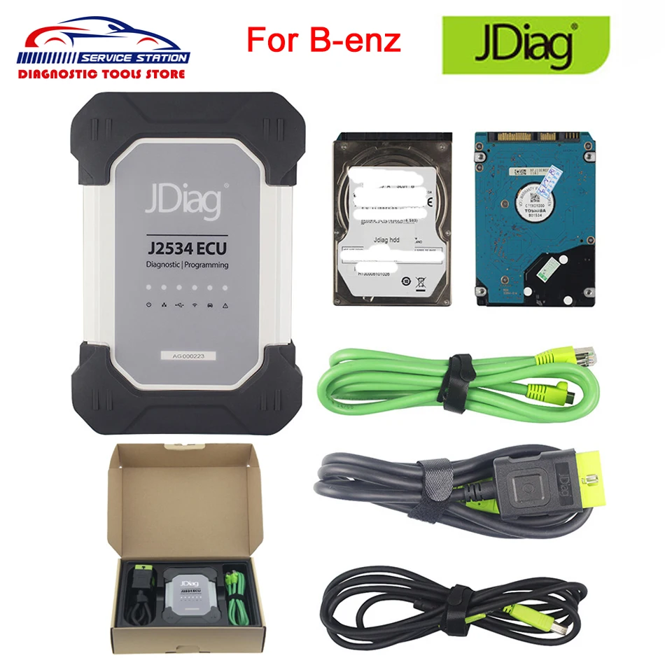 

Original JDiag Elite II Pro For B-enz Testing OBDII Diagnose&ECU Coding Device J2534 With USB Cable/Lan Cable/Wifi