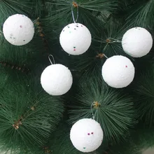 7 см 30 шт Белоснежка пены шары для рождественской елки Украшение венки Рождество висячие капли