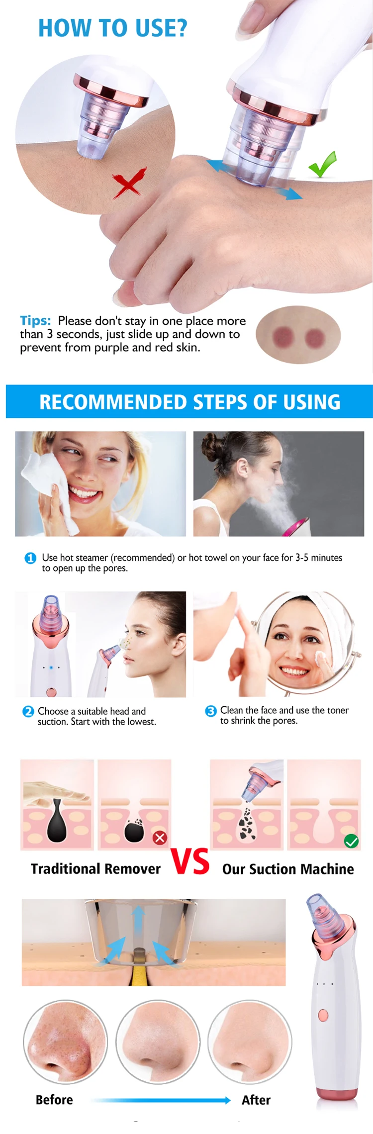 Blackhead Remover Skin Care Pore Vacuum Acne Pimple Removal Vacuum Suction Tool Facial Diamond Dermabrasion Machine Face Clean1