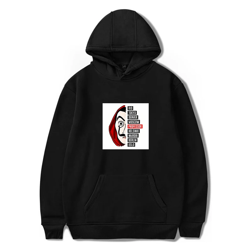 

Money Heist The House of Paper Print Hoodies La Casa De Papel Women Sweatshirts Funny Fashion Hoodie Female Tops Clothes Black
