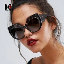 SHAUNA, большая оправа, женские солнцезащитные очки кошачий глаз, змеиная кожа, градиентные солнцезащитные очки, UV400