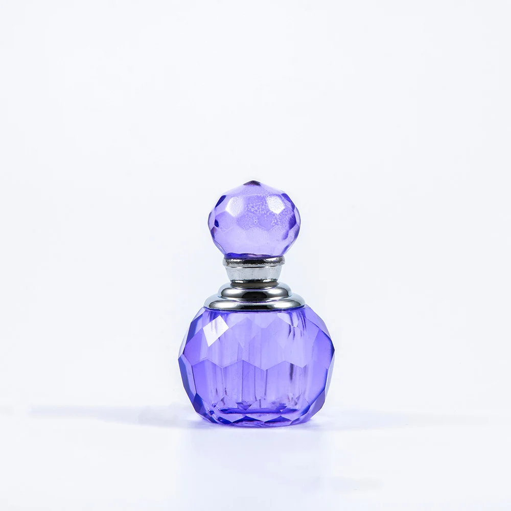 

Vintage Retro Crystal Perfume Glass Bottle Portable Mini Lavender Purple Empty Crystal Refillable Bottle Gift