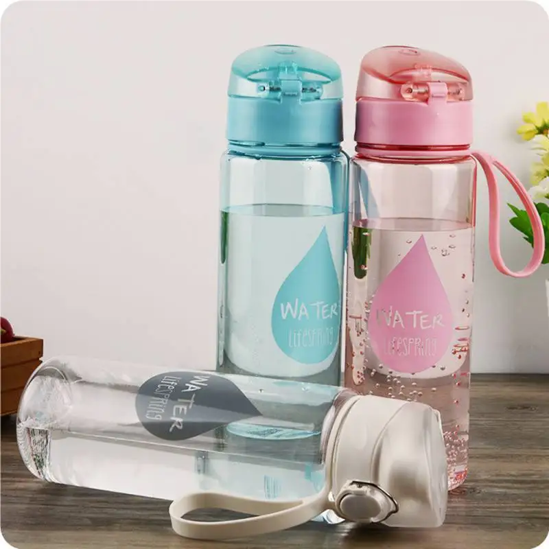 

500ml BPA Free Leak Proof Sports Water Bottle High Quality Tour Hiking Portable Bottles Automatic Buckle Water Bottles