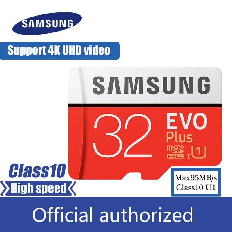 Купить Оригинальный samsung Micro SD карта 32 GB EVO PLUS карты памяти max95MB S флэш карты памяти Class10 SDHC U1 для смартфонов Tablet и т. д.
