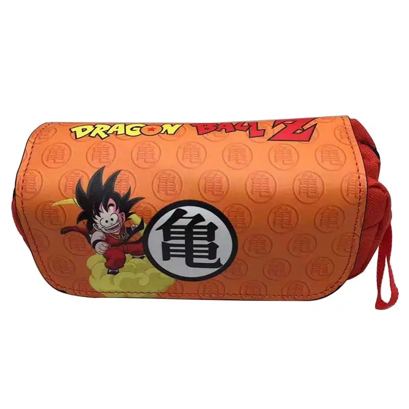 Прекрасный мультфильм кожаная ручка сумки карандаш японского аниме Dragon Ball Z кошелек канцелярские чехол подарки студент двойная молния кошелек, ручка