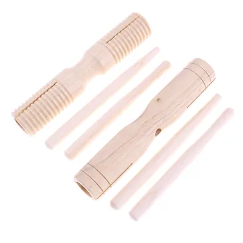 

Great Ailanthus Percussion Wooden Crow Two Tone Sounder Double-barrelled Cylinder Musical Instrument For Kid Children Play
