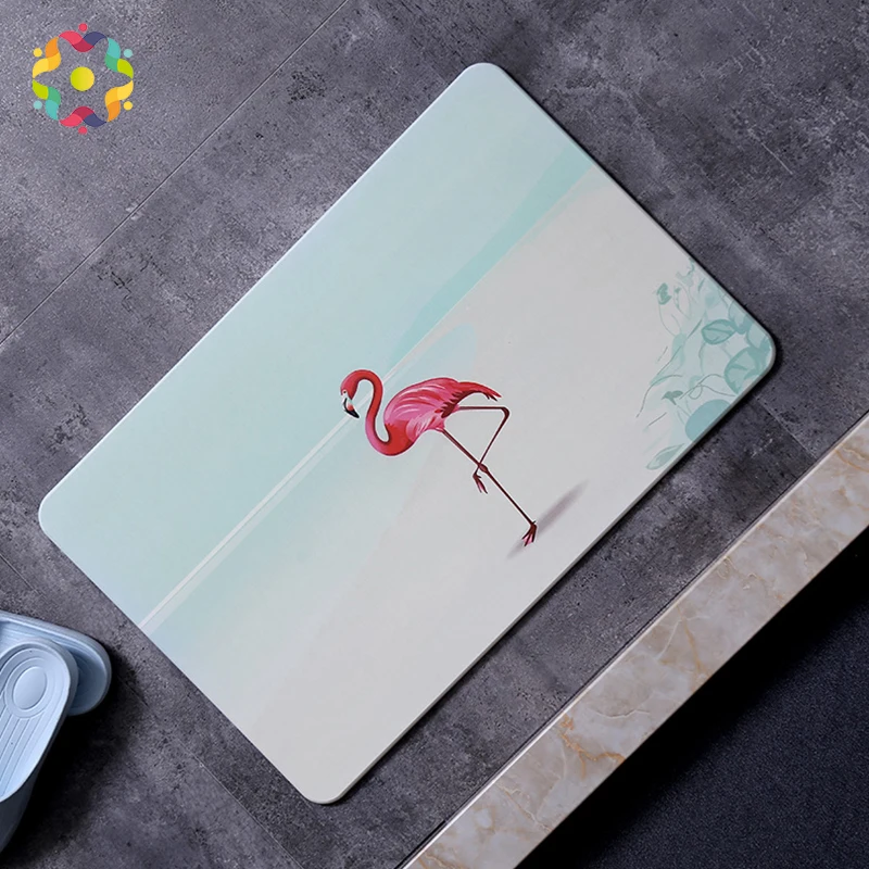 ZJFC Natural Diatomaceous Printed Bathroom Rug Quick Drying Non-slip Bath Mats Floor Carpet Ped Pad Seat Mattress For Decor ZJFC Natural Diatomaceous Printed Bathroom Rug Quick Drying Non-slip Bath Mats Floor Carpet Ped Pad Seat Mattress For Decor