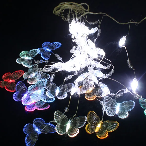 Novelty Christmas LED String Lights Garland 4*0.65m Butterfly Curtain Chandelier For Home Garden ...