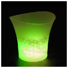 UESH-5L объем пластиковый светодиодный ведро льда изменение цвета бары, ночные клубы светодиодный свет ведро для охлаждения шампанского льдом ведро для пива(красный