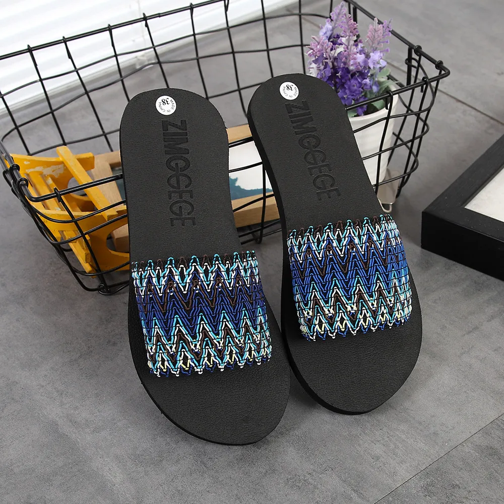Г., пляжные сандалии женские летние сандалии в национальном стиле шлепанцы для дома и улицы, пляжная обувь высокое качество, zapatos de mujer, 0731