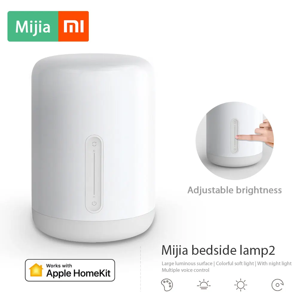 

Xiaomi Mijia Bedside Lamp 2 Mi Smart House Light Indoor Bed Light Changing Colors Wireless APP Control Works with Apple HomeKit