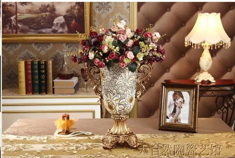 

European study resin high ears big sitting room vases, flower flower implement