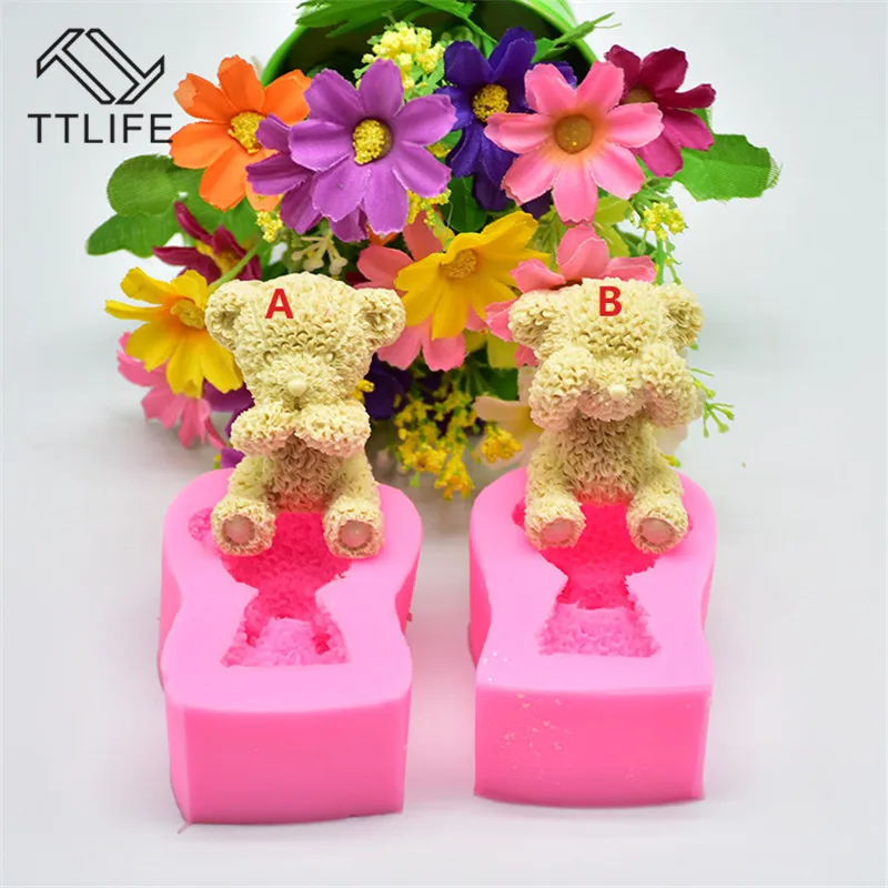 

TTLIFE Hairy Bear Silicone Mold Animal Fondant Cake Pastry Decorating DIY Tools Chocolate Gumpaste Cookie Kitchen Baking Moulds