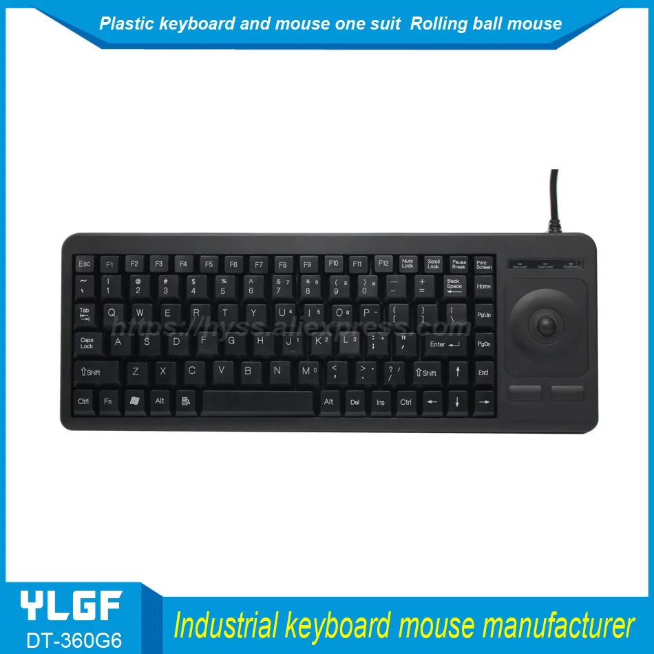 YLGF DT-360G6 промышленных пластик клавиатура подвижного мяча мышь одна клавиатура USB интерфейс одной линии питание чувствовать себя хорошо