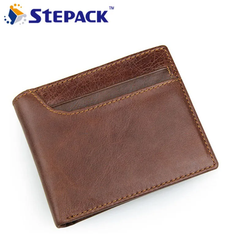

Vintage Leather Men Wallets Genuine Leather Antitheft RFID Wallet For Cowhide Leather Carterira Masculina Wallet Card Holder