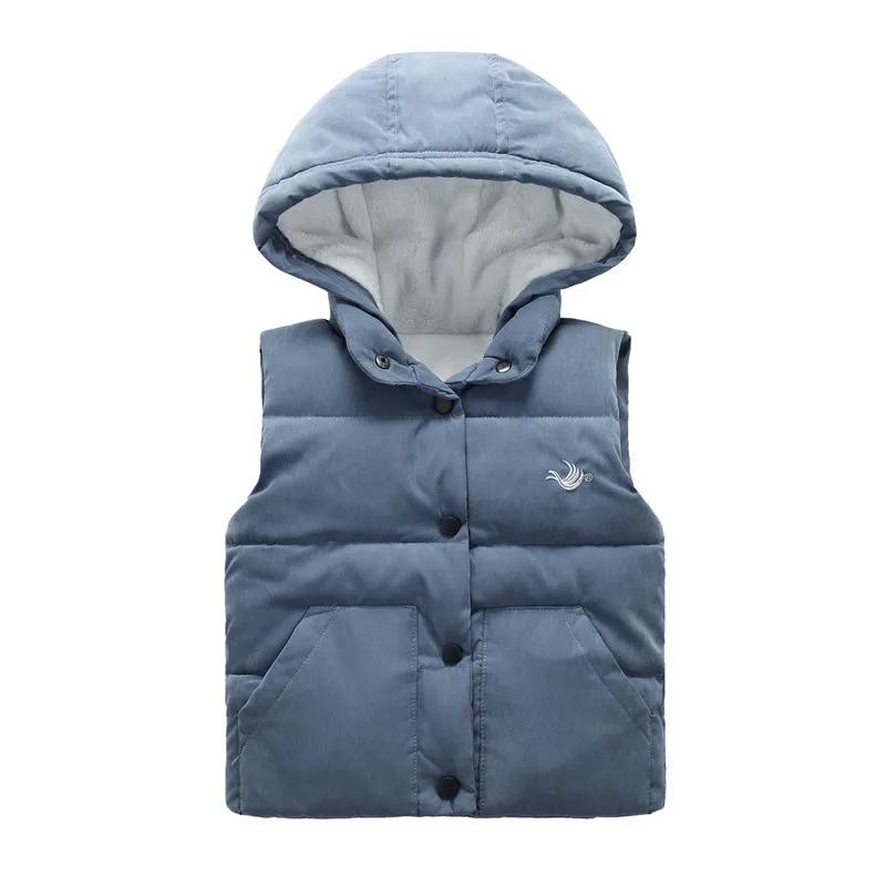 

Casual Warm Velent Hooded Child Waistcoat Cotton Baby Boys Girls Vest Design Autumn Winter For Age 2-8 Years Old