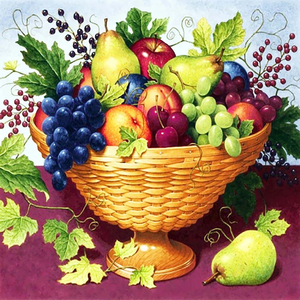 

DIY 5D Full Diamond Painting Cross Stitch Flower basket fruit Diamond Embroidery Needlework Patterns Rhinestone kits