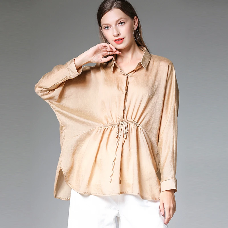 GloryA Men Long Sleeve Round Neck Plain Irregular Tops T-Shirts