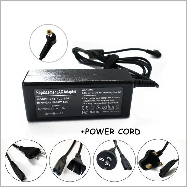 yan AC Adapter Charger Power Cord Supply for Acer Monitor H236HL S230HL S231HL