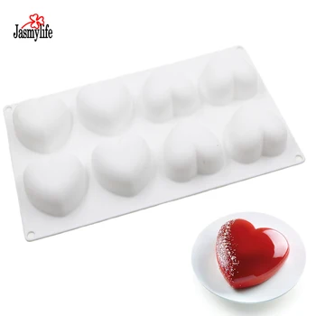 

8holes love heart Shaped Mousse Silicone Mold Cake Pan Baking Tool Mousse Chocolate Dessert Jelly muffin Mould Pastry Decoration
