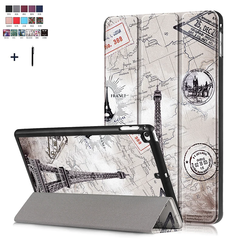 

Auto Wake Sleep Printed Case For iPad Mini 5 2019 Stand Flip Leather Cover For iPad Mini 5 Mini 4 Capa Fundas+Stylus