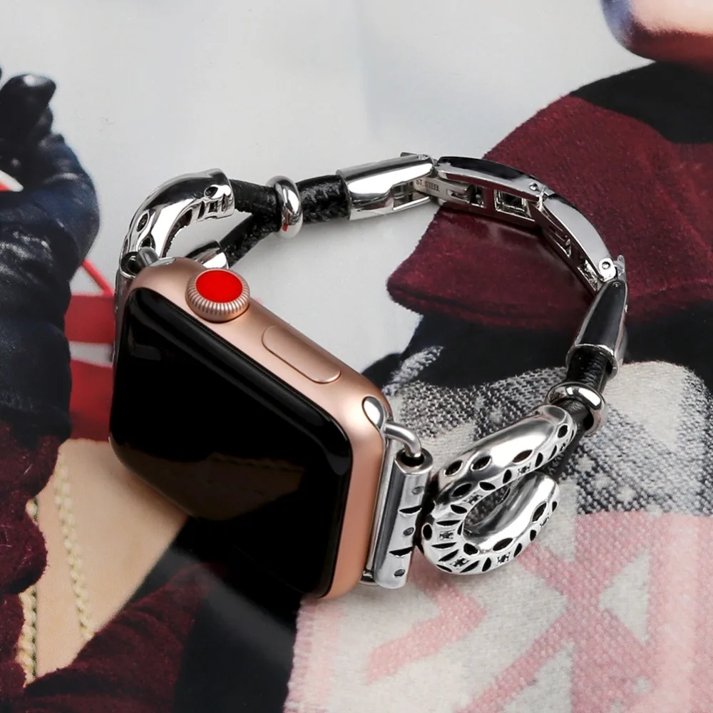 Ремешок для часов Apple watch band 42 мм/44/40/38 мм металлический браслет из нержавеющей